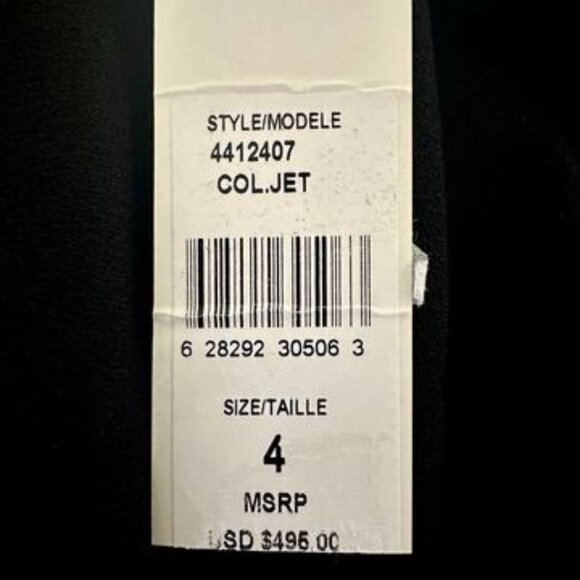 ML Monique Lhuillier Womens Black Ruffle Pintuck Evening Dress Gown NWT Size 4 - Picture 8 of 13